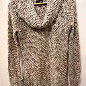 American Eagle Cowl Neck Knit Sweater- Sand